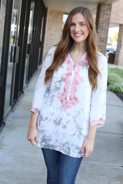 Tie Dye Tunic - Red