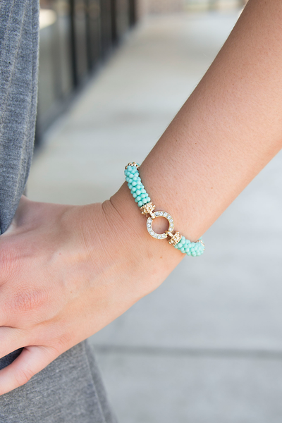 Seed Beaded Bracelet - Mint