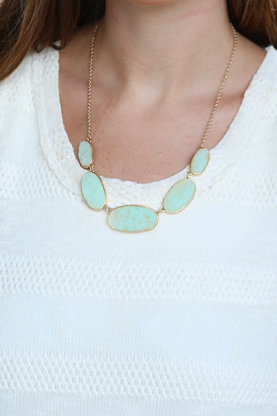 Mint Druzy Necklace