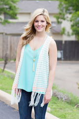 Ivory Fringe Vest