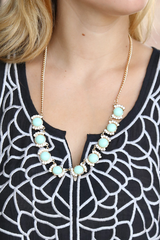 mint bubble statement necklace