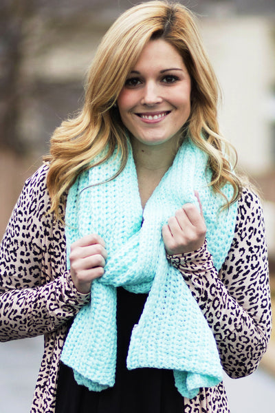 Neon Knit Scarf - Mint