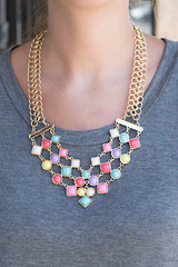 multicolored statement necklace