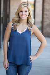 navy v neck tank