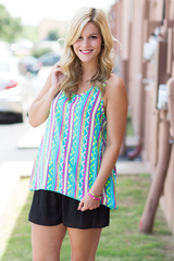 neon aztec top