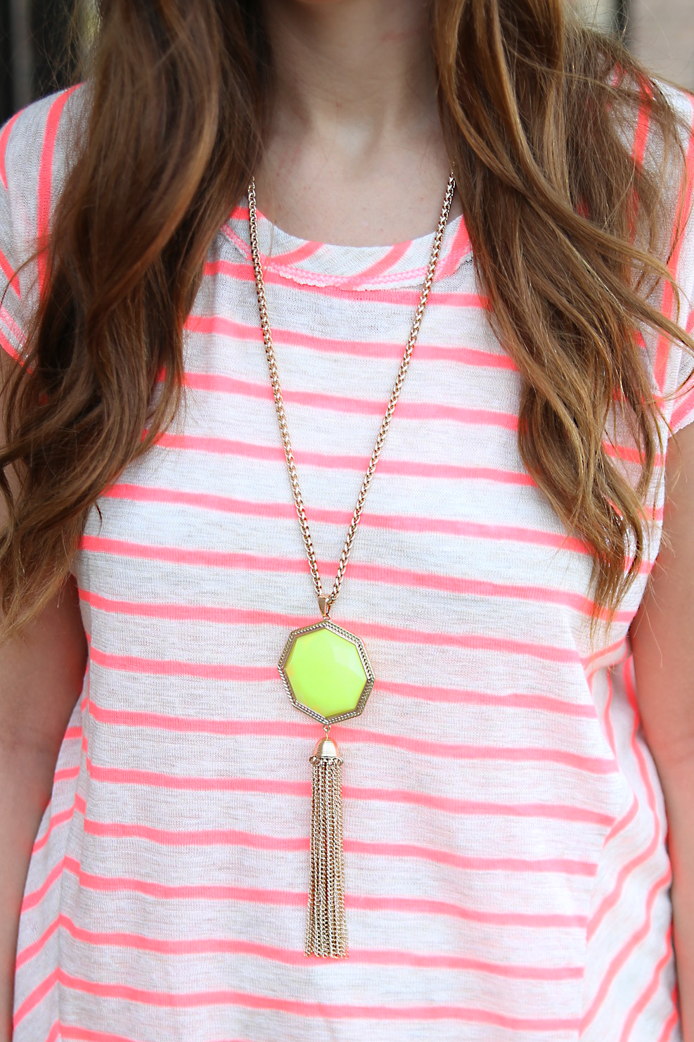 neon octagon necklace