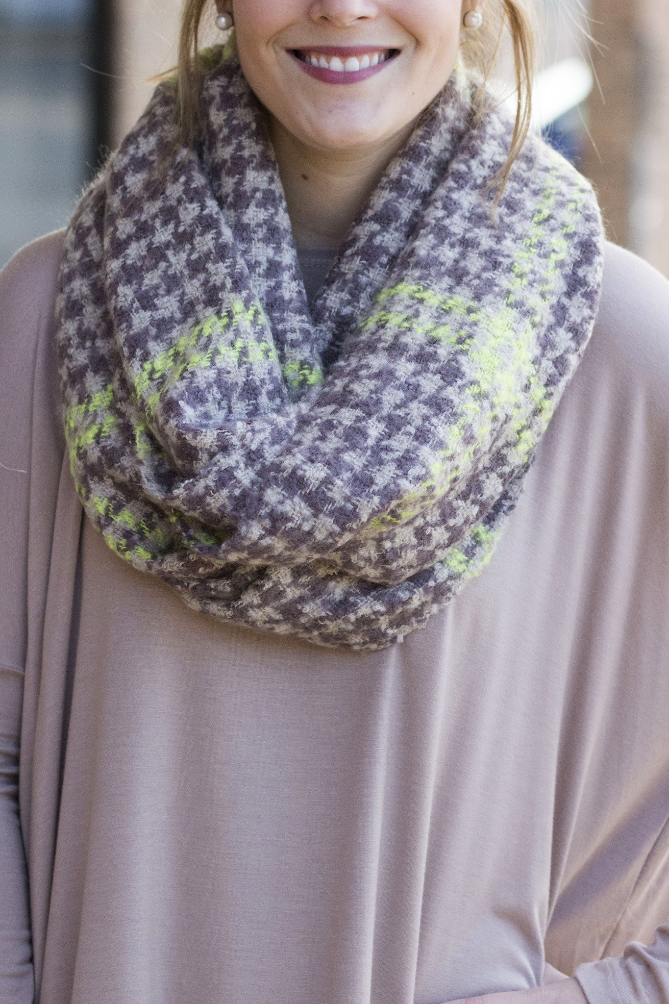 neon plaid infinity scarf