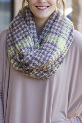neon plaid infinity scarf
