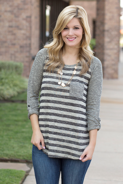 Striped Pocket Sweater