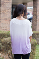 ombre top with purple ombre