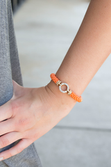 orange seed bead bracelet
