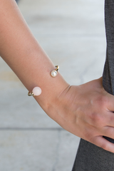 pink and pearl cuff bracelet