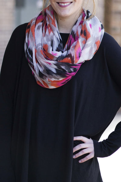 Multicolor Ikat Infinity Scarf