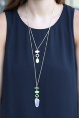 layered purple druzy necklace