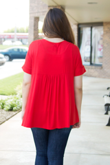 flowy top in red