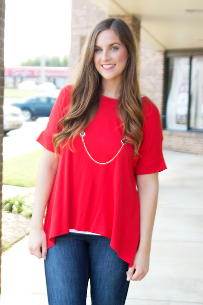 The Flowy Tee - Red
