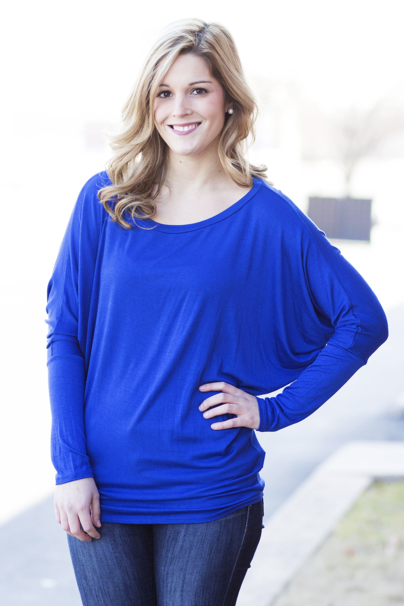 royal blue dolman top