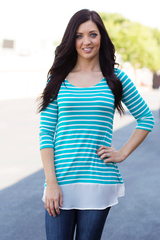 turquoise striped tunic
