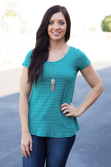 green striped simple tee