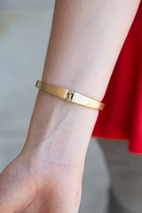 gold double bar bracelet