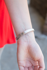 silver double bar bracelet