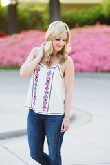 Embroidered tank
