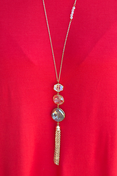 Stacked Gemstone Necklace - Blue