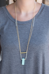 turquoise block necklace