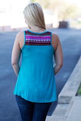 adorable tank with multicolor stitching