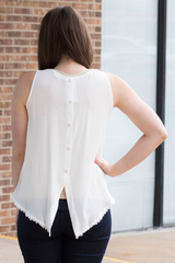 button lace tank top