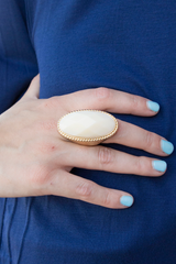 oval statement ring in ivory