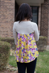 floral yellow top
