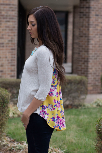 Floral Fashionista Top - Yellow