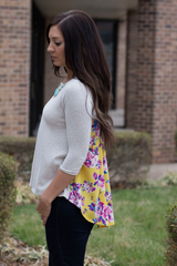 yellow floral top for spring