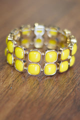 2 Layer Square Bracelet - Yellow
