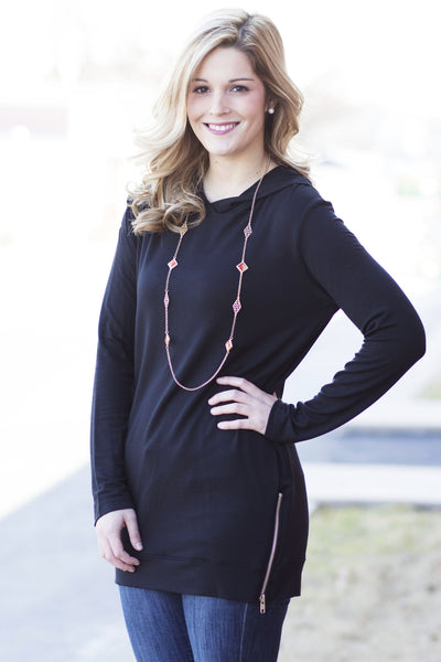 Black Zipper Tunic